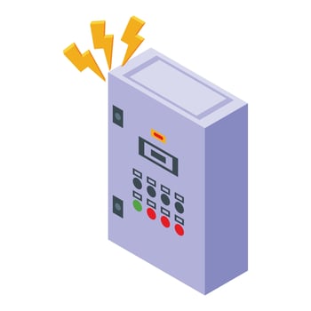 Electric box icon isometric vector. Man service vector