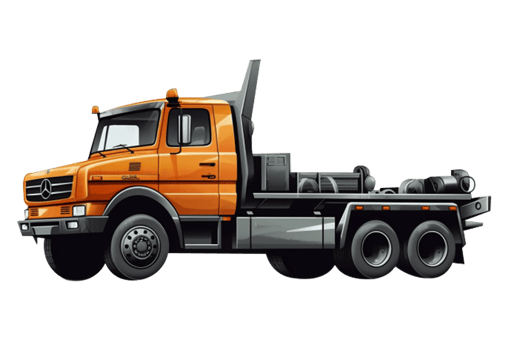 Construction truck in yellow png background