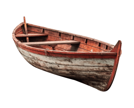 Wooden boat in png