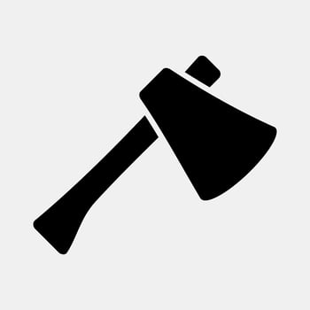 Icon axe. Camping and adventure elements. Icons in glyph style. Good for prints, posters, logo, advertisement, infographics, etc. vector