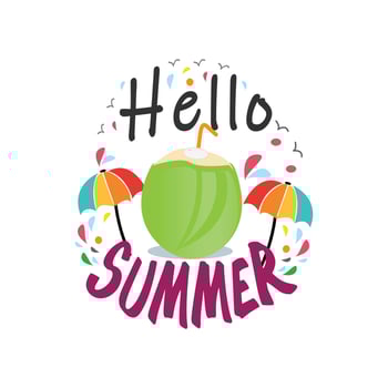 Hello summer frame poster pro vector