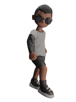 3d cartoon character with glasses png