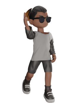 3d cartoon character with glasses png