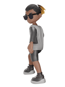 3d cartoon character with glasses png