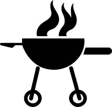 barbecue grill object black and white silhouette vector