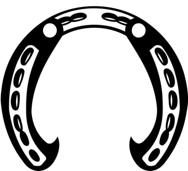 black and white silhouette horseshoe vector