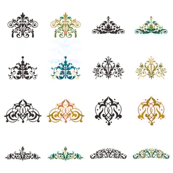 Set of vector floral elements for design