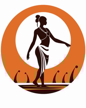 African girl in the moonlight vector