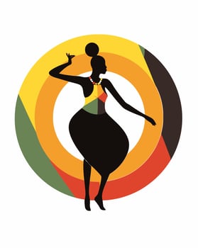 Tribal african girl logo vector