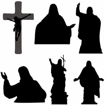 set of jesus statues around the world vector