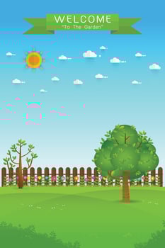 summer garden landscape vector