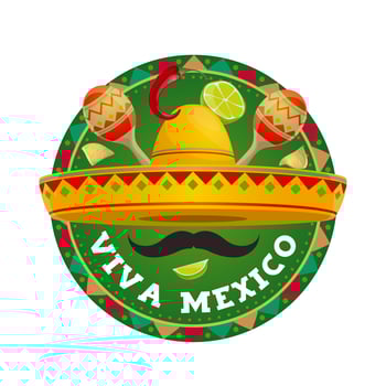 Viva Mexico vector icon, Mexican culture symbols