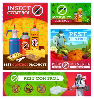 Insect control vector posters pest control service