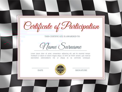 Certificate participation, diploma vector template