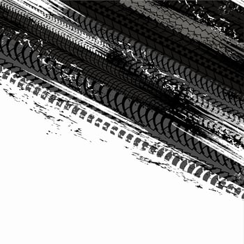 Offroad tyre print, grunge spot, vector tire trace