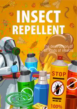 Insect repellents for pest control vector banner