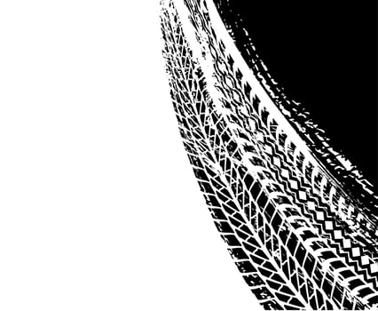 Offroad tyre print, grunge spot, vector tire trace