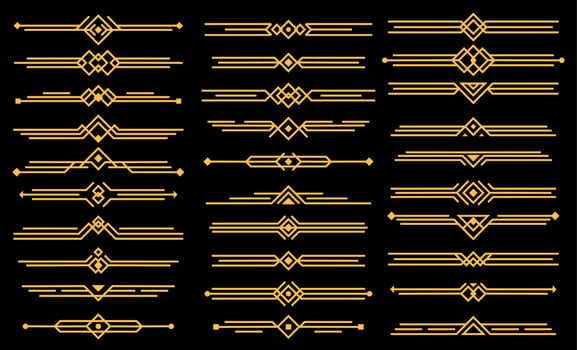 Art deco vector elements dividers or headers set
