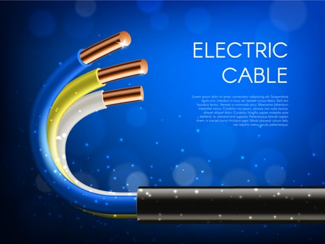 Electric cables laying, electricity supply banner vector