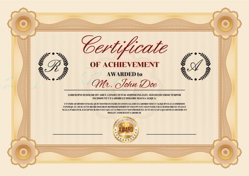 Certificate of achievement or appreciation diploma vector