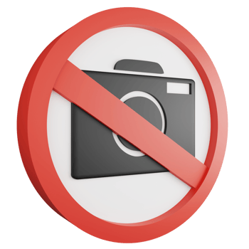 No camera sign icon isolated on transparent background , 3D render red mandatory sign png