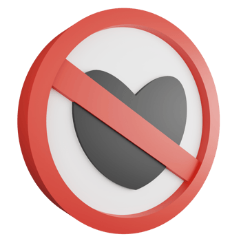 No love sign icon isolated on transparent background , 3D render red mandatory sign png