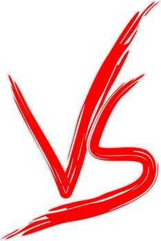 VS icon, versus battle icon sign logo symbol red design transparent background png