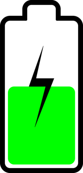 Battery half charged level icon logo symbol transparent background png