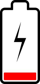 Low battery level icon logo symbol transparent background png