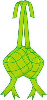 Ketupat icon symbol, ramadan icon green design transparent background png