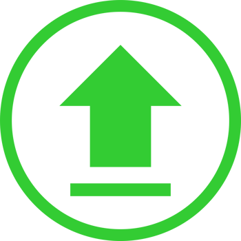 Upload icon sign symbol green design transparent background png