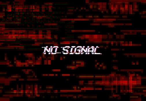 Glitch screen no signal TV noise VHS digital pixel vector