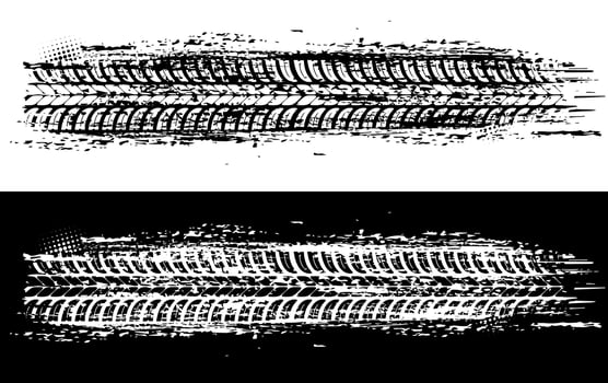 Offroad tyre print, grunge spot, vector tire trace