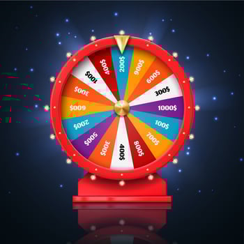 Fortune wheel and lucky spin games, casino vector