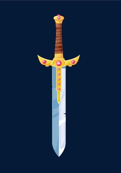 Magical cartoon knight sword blade, vector arms