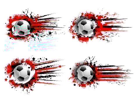 Soccer football sport ball grunge vector banners