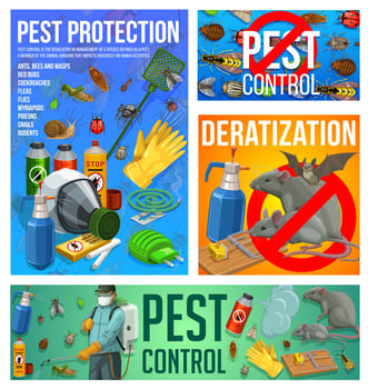 Pest control disinsection and deratization service vector