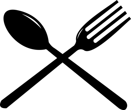 spoon and fork black icon symbol sign design transparent background png