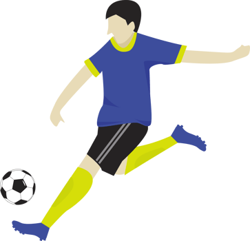Football player kicking ball transparent background png