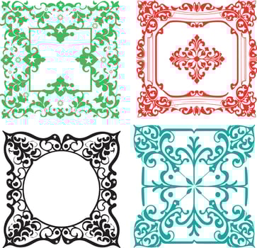 Decorative Vector Frames And Borders Design With Vintage Floral Ornament.