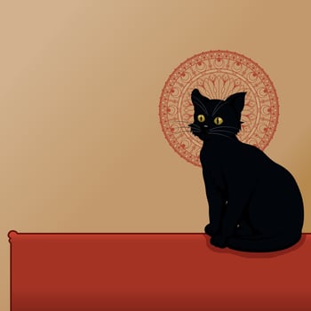 Black cat cartoon vector design