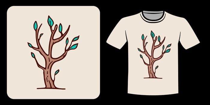 tree bud illustration for t-shirt design vector