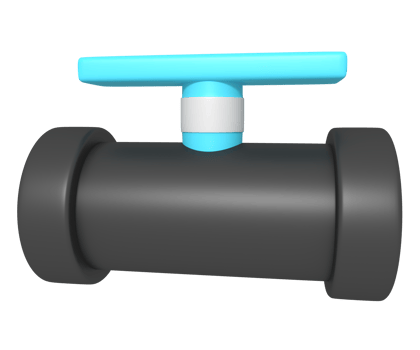 3d icon of pipe connection with faucet stop png