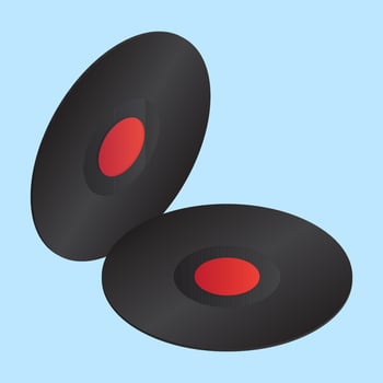 Compact Disc on blue background. vector