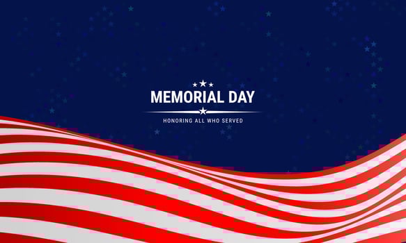 Memorial Day Background Design. Honoring All Who Served. Vector Illustration.