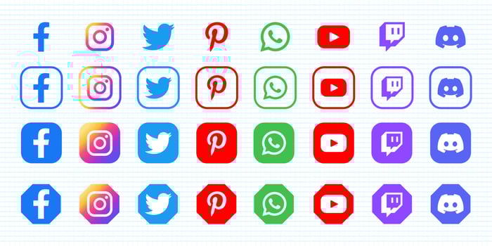 Social Media Icon Template vector