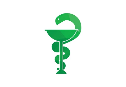 Low Poly and Creative Medical pharmacy logo design, Vector design concept