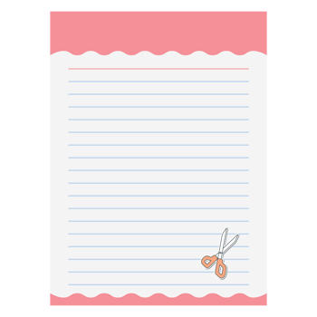 Paper Note Aesthetics Bullet Journals Orange Scissors Vintage BuJo png