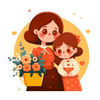 happy mother day illustration png
