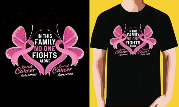In this family no one fight alone Breast Cancer T-shirt design vector